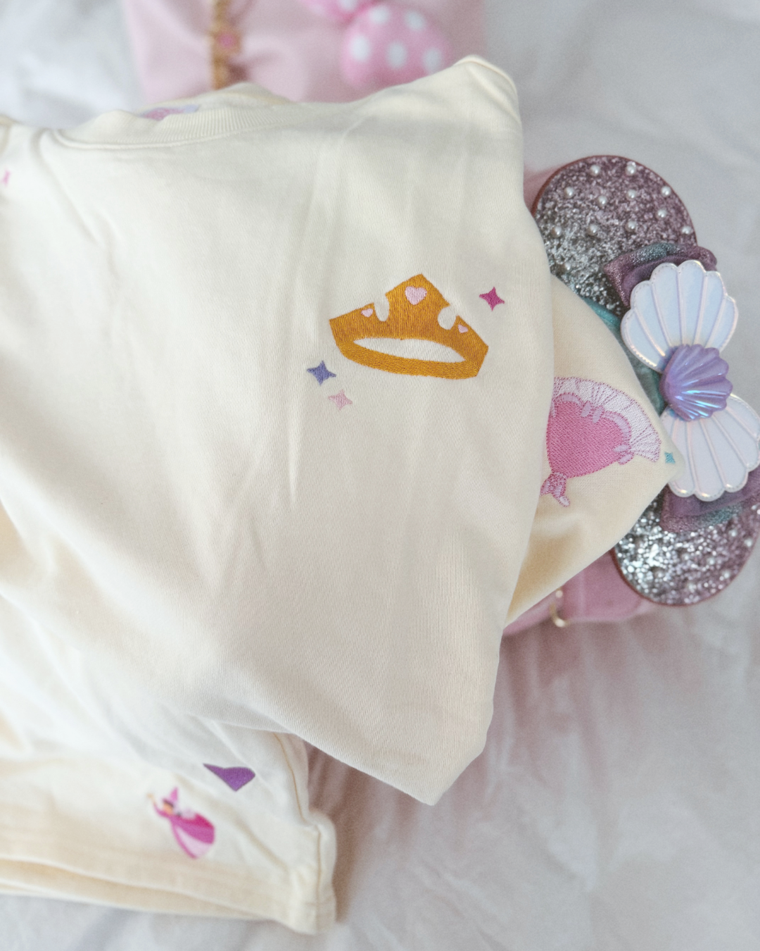 PRE-ORDER: embroidered princess signature short set