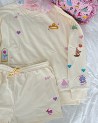 PRE-ORDER: embroidered princess signature short set