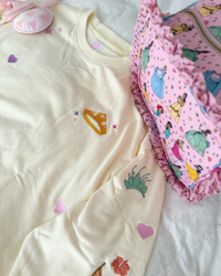 PRE-ORDER: embroidered princess signature short set