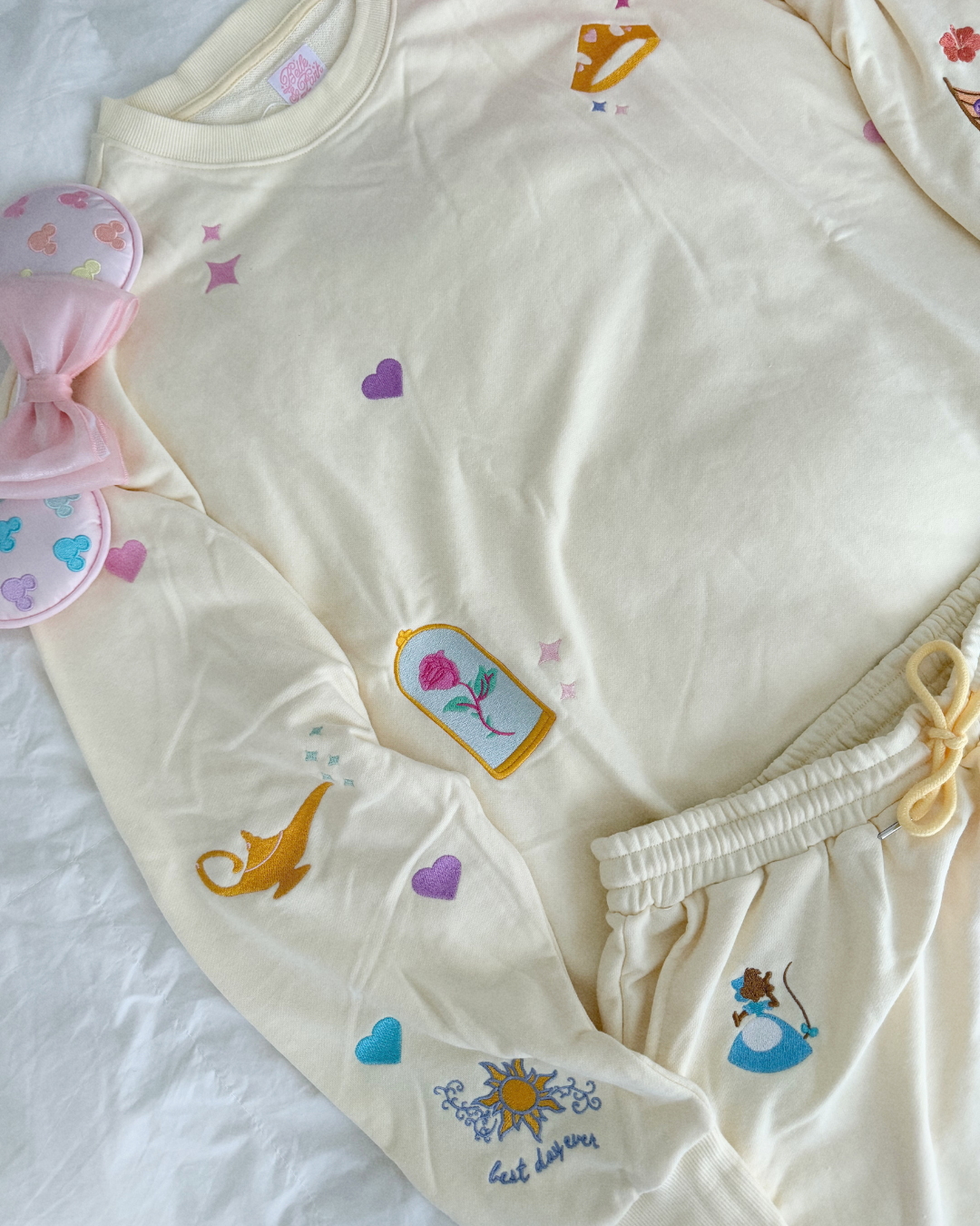 PRE-ORDER: embroidered princess signature short set