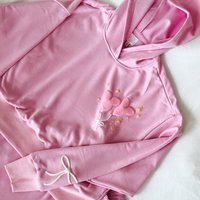 signature pink party short hoodie