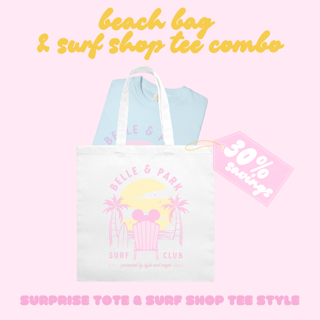surprise beach bag & tee combo